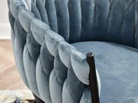 fotel rosa szary-błękit welur, podstawa czarny