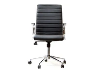 Fotel biurowy skórzany CRUZ czarny -  wygląd przodu.