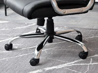 Fotel biurowy skórzany DRAG czarny - mobilna podstawa