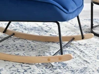 Komfortowy fotel bujany BERTA GRANTAOWY na biegunach buk  - płozy