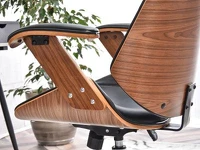 Fotel biurowy drewniany dla prezesa FRANK orzechowo czarny - wytrzymałe drewno